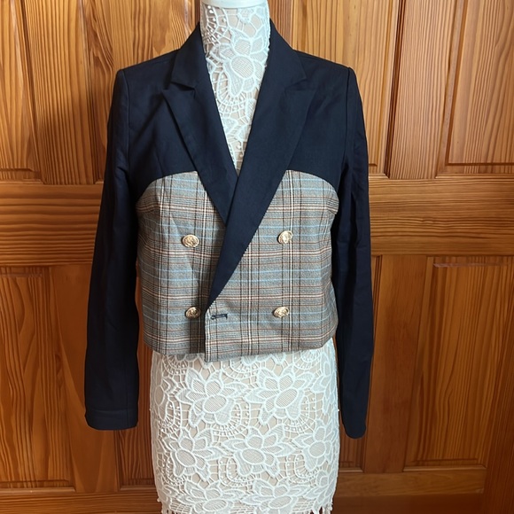 NWT Anthropologie Dolan Fabric Mix Corset Blazer - Picture 8 of 12